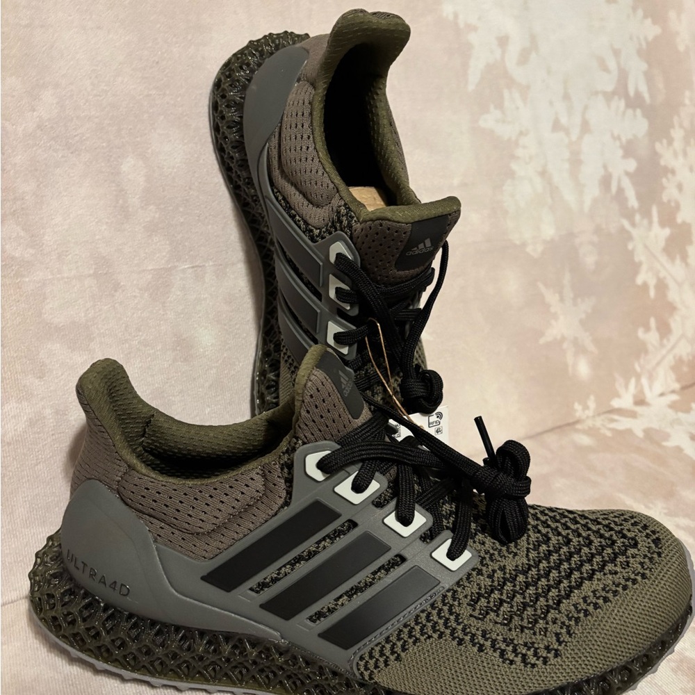 Adidas Ultra 4D Dark Green and Black Running Shoes